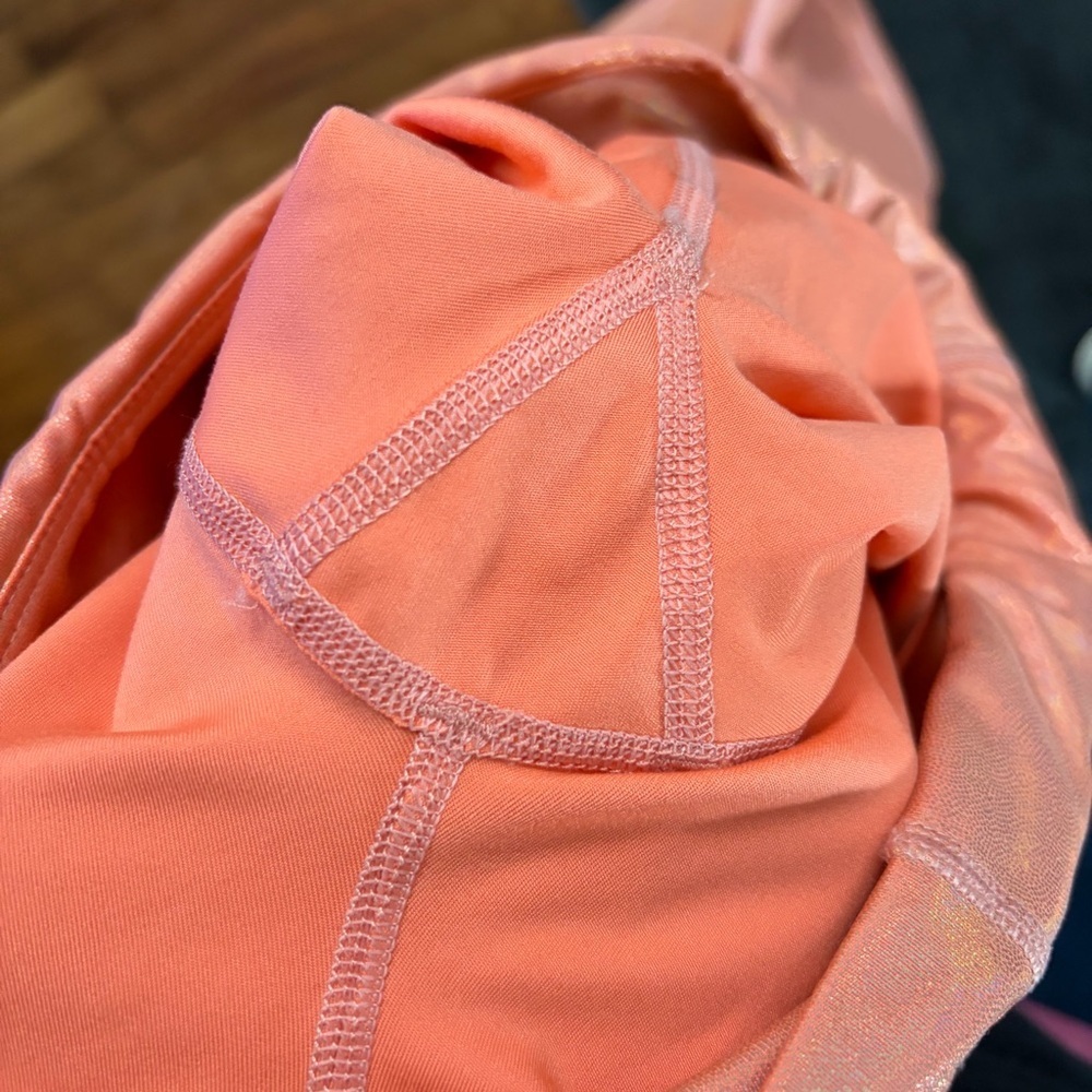 Fabletics Iridescent Peach-Coral High-Waisted Leggings - Picture 12 of 16